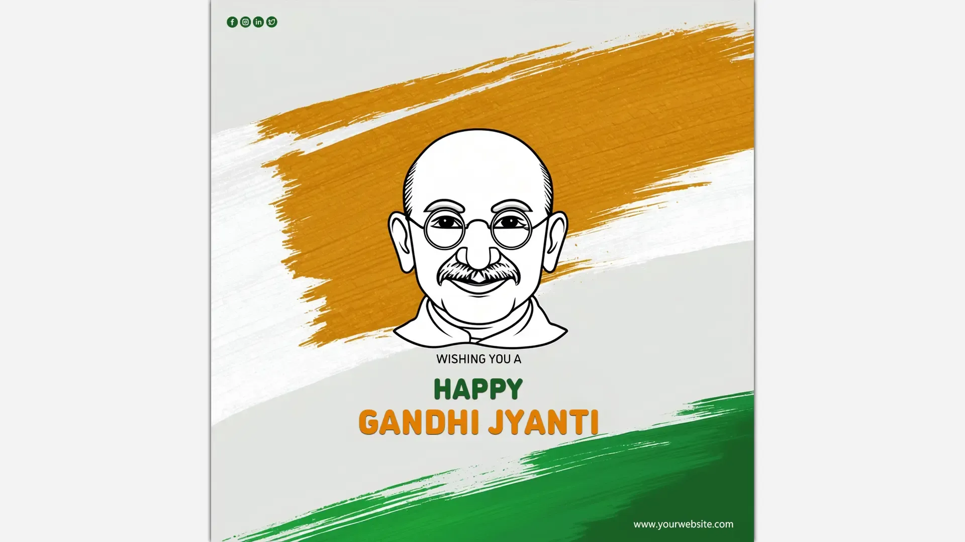 Editable Instagram Post PSD for Wishing Happy Gandhi Jayanti